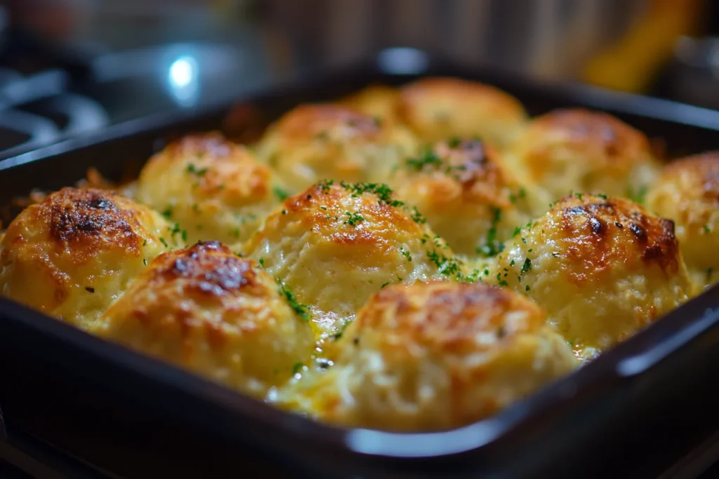 Why are my Bisquick dumplings gooey? A close-up of sticky, undercooked dumplings.